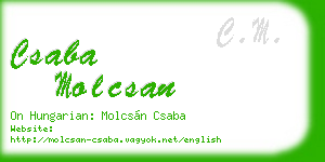 csaba molcsan business card